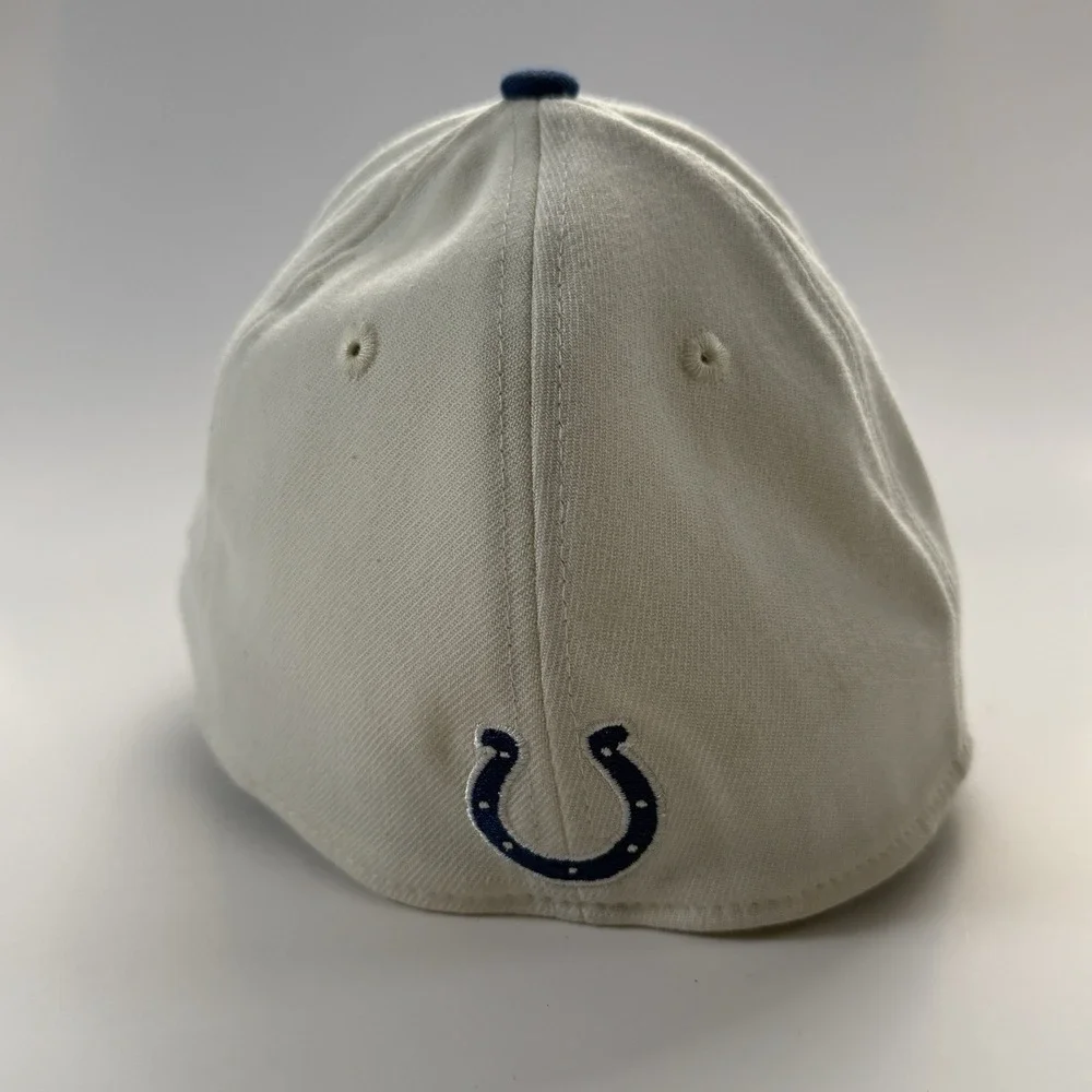 Indianapolis Colts AFC Hat New‎ Era 39THIRTY Stretch Fit Cap Medium/Large White